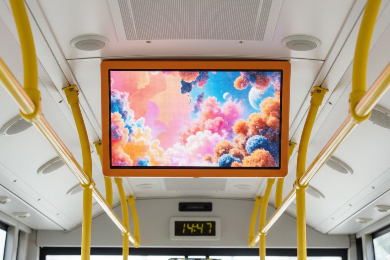 Advertising on Screens in buses in Russia