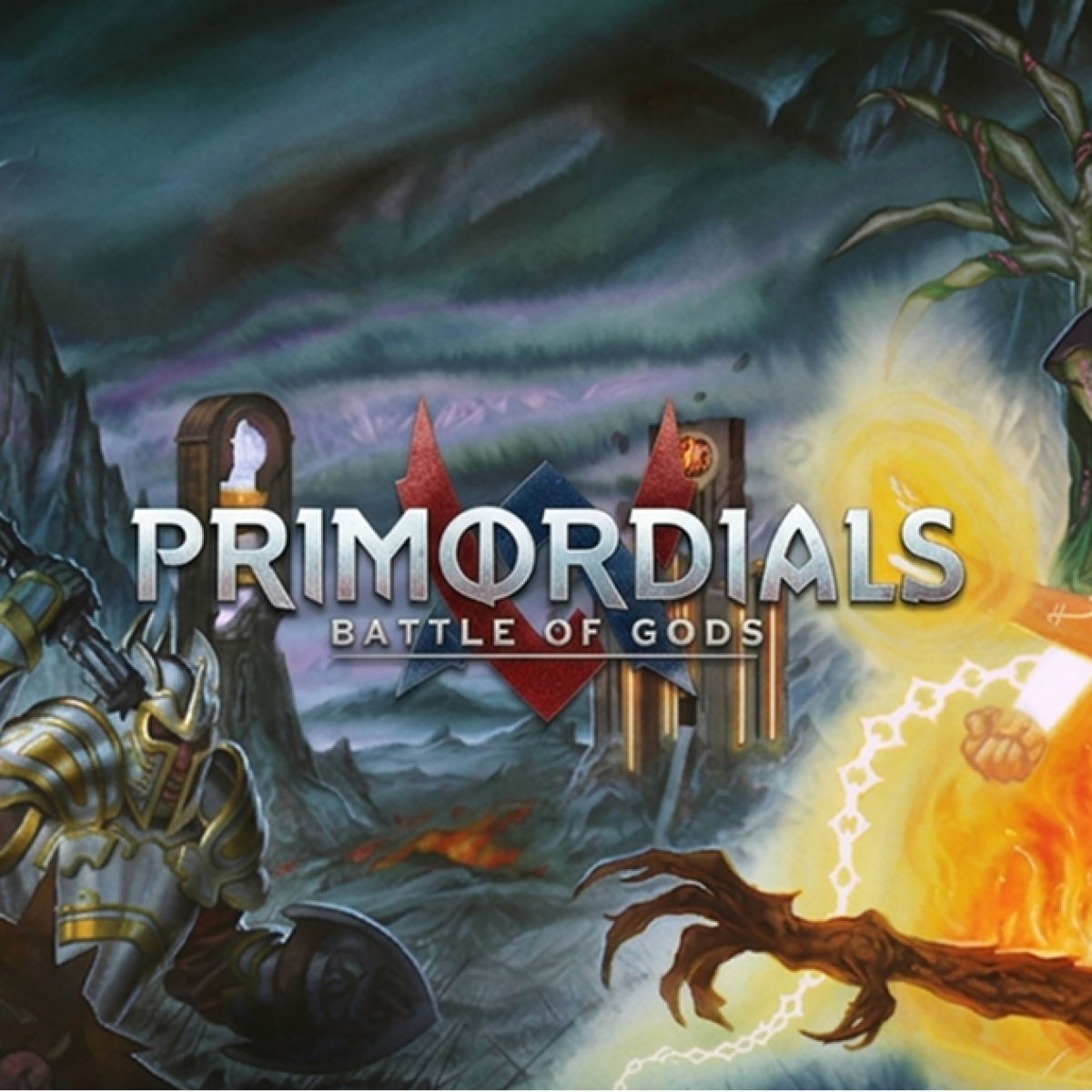Artwork for Primordials: Battle of Gods featuring fantasy characters in combat, used as a visual in the case study on Russia-Promo.