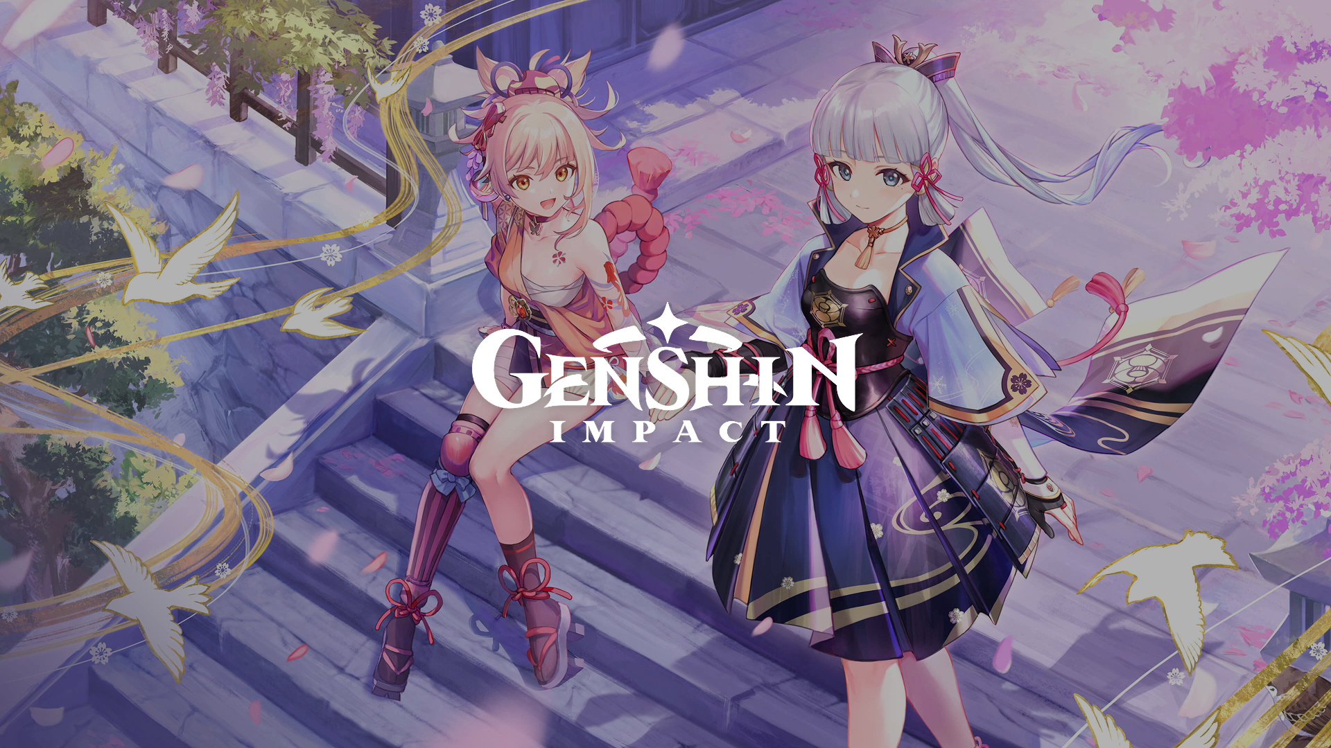 Promotional artwork for Genshin Impact featuring anime-style characters in a fantasy setting, used in the case study on Russia-Promo.