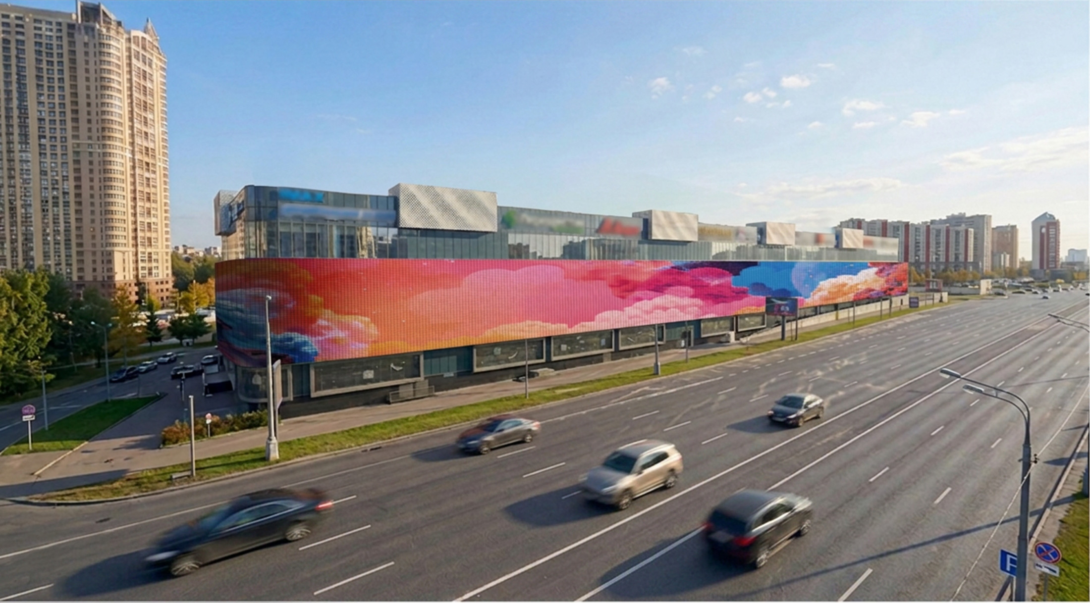Digital Screen on Kutuzovsky Ave 57, Oceania Mall 1, Moscow, Large Digital Screen